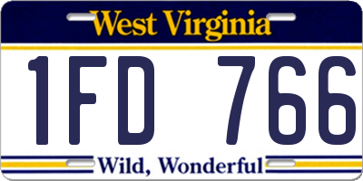 WV license plate 1FD766