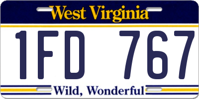 WV license plate 1FD767