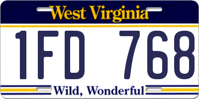 WV license plate 1FD768