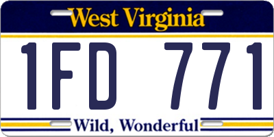 WV license plate 1FD771
