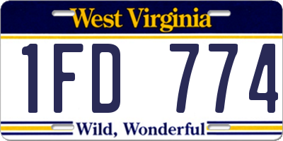 WV license plate 1FD774