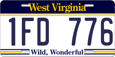 WV license plate 1FD776