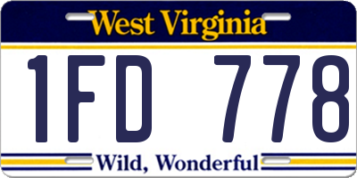 WV license plate 1FD778
