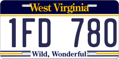 WV license plate 1FD780