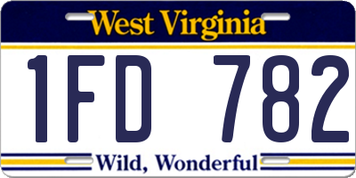 WV license plate 1FD782