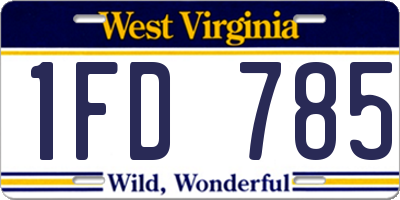 WV license plate 1FD785