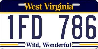 WV license plate 1FD786