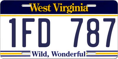 WV license plate 1FD787