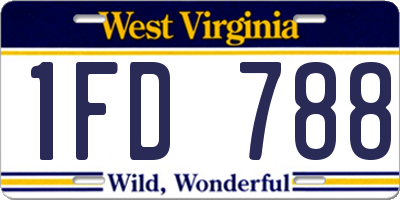 WV license plate 1FD788