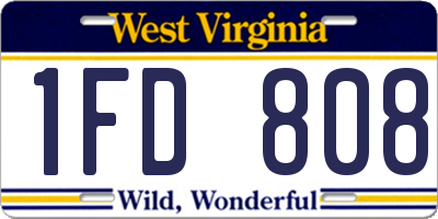 WV license plate 1FD808