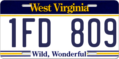 WV license plate 1FD809