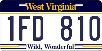WV license plate 1FD810