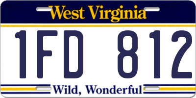WV license plate 1FD812
