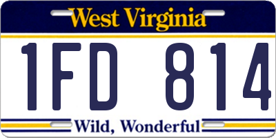 WV license plate 1FD814