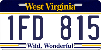 WV license plate 1FD815