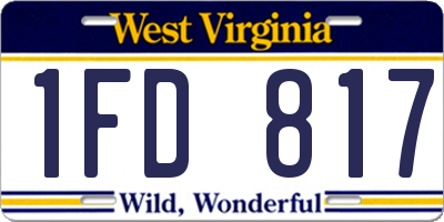 WV license plate 1FD817