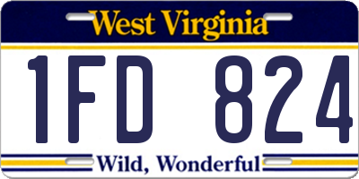 WV license plate 1FD824