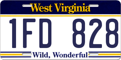 WV license plate 1FD828