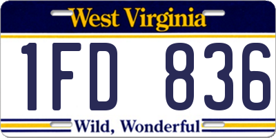 WV license plate 1FD836