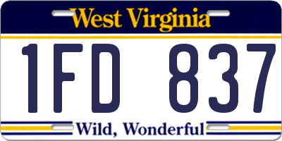 WV license plate 1FD837