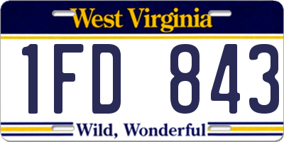WV license plate 1FD843