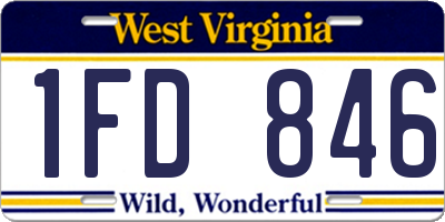 WV license plate 1FD846