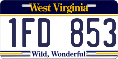 WV license plate 1FD853