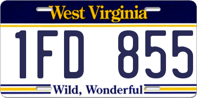 WV license plate 1FD855