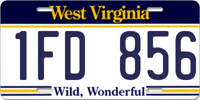 WV license plate 1FD856
