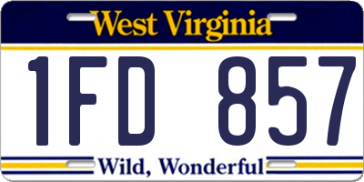 WV license plate 1FD857