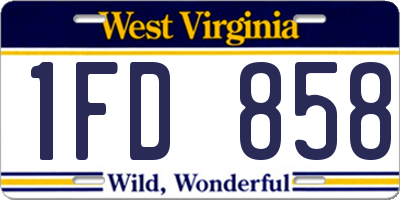 WV license plate 1FD858