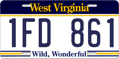 WV license plate 1FD861