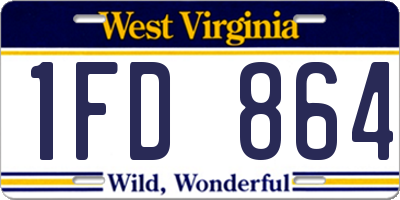 WV license plate 1FD864