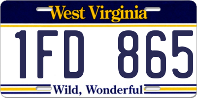 WV license plate 1FD865