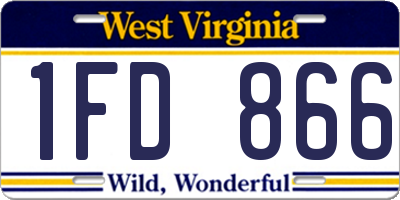 WV license plate 1FD866