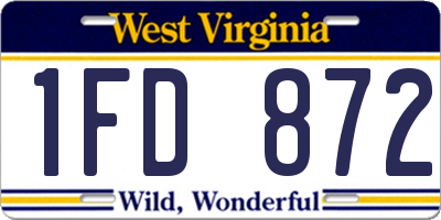 WV license plate 1FD872