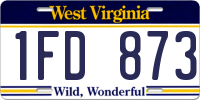 WV license plate 1FD873
