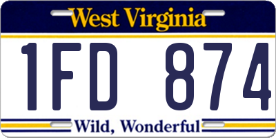 WV license plate 1FD874