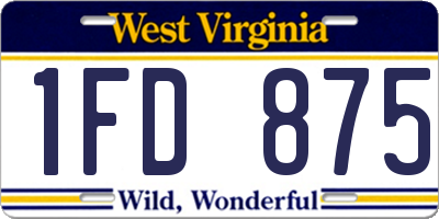 WV license plate 1FD875