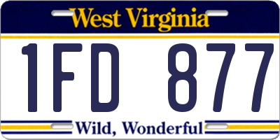 WV license plate 1FD877