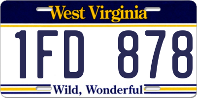 WV license plate 1FD878