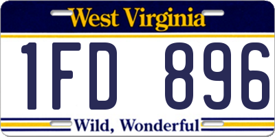 WV license plate 1FD896