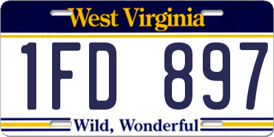 WV license plate 1FD897