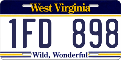 WV license plate 1FD898