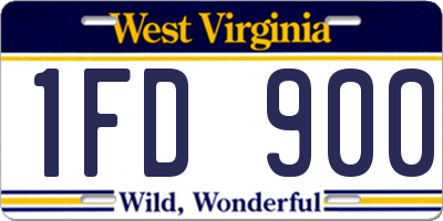 WV license plate 1FD900