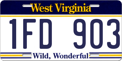 WV license plate 1FD903