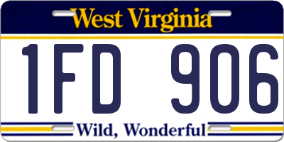 WV license plate 1FD906