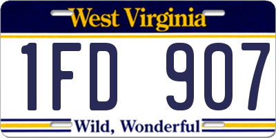 WV license plate 1FD907