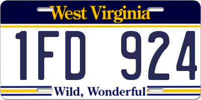 WV license plate 1FD924