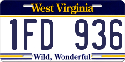 WV license plate 1FD936